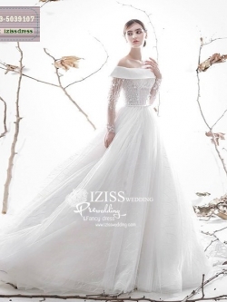 BR264**พรีออเดอร์ตัดตามไซส์ลูกค้าค่ะ**ชุดแต่งงาน&ชุดเจ้าสาวแบบยาวสีขาวเกรดพรีเมี่ยม เปิดไหล่ มีแขน หรูหราน่ารัก สวยโดดเด่นไม่ซ้ำใคร