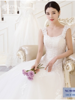 BR188 **พรีออเดอร์**ชุดแต่งงาน&ชุดเจ้าสาวแบบยาวสีขาวเกรดพรีเมี่ยม เปิดไหล่ มีแขน หรูหราน่ารัก สวยโดดเด่นไม่ซ้ำใคร