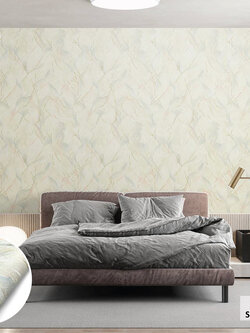 วอลเปเปอร์ลายหินอ่อน สีครีมปนชมพู FSK-J63