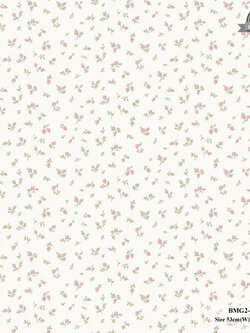 วอลเปเปอร์ลายดอกไม้เล็กๆ สีชมพูพื้นสีขาว BMG2-B37