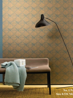 วอลเปเปอร์ติดผนัง สไตล์โมเดิร์น สีทองน้ำเงิน No.UNI-F38