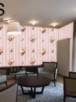 วอลเปเปอร์ลายทางดอกไม้ ELS-M01W