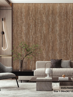 วอลเปเปอร์ลายปูนเปลือยคอนกรีต สีน้ำตาลปนเทา SVO-F50W