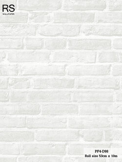 วอลเปเปอร์ ลายอิฐ สีขาวเทาอ่อน PF4-D98