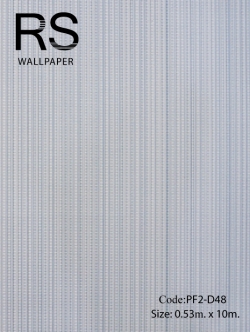 วอลเปเปอร์ลายเส้นตรงแนวตั้งสีฟ้าสลับสีเทาขาว PF2-D48