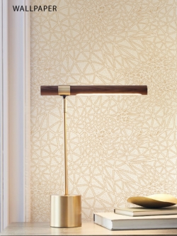 วอลเปเปอร์ลายโมเดิร์นคลาสสิคสีทองมีกลิตเตอร์พื้นสีครีม MUT-D17W