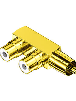 ERTK OnetoTwoRCA Adapter แจ๊คแปลง RCA 2สายเป็น 1สาย สำหรับ TV, VIDEO, เครื่องเสียง ประกันศูนย์ไทย