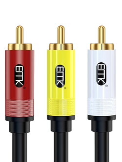 ERTK AVเข้า3ออก3 สายสัญญาณภาพและเสียง AV เข้า 3 ออก 3 เหลือง ขาว แดง ประกันศูนย์ไทย