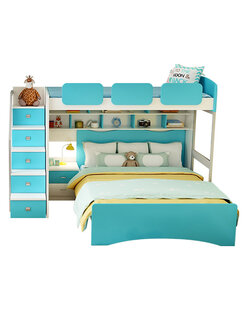 เตียง 2 ชั้น รุ่น DK-12 ขนาด 4 ฟุต สีฟ้า