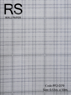 วอลเปเปอร์ลายสก็อตเส้นสีเทาพื้นสีขาวเทา PF2-D79