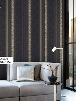 วอลเปเปอร์ลายใบไม้สลับลายเส้น GAN-D76