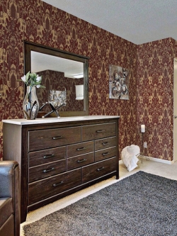 วอลเปเปอร์ลายช้างสีแดง เลือดหมู (Moroccan Style)PPL-J35