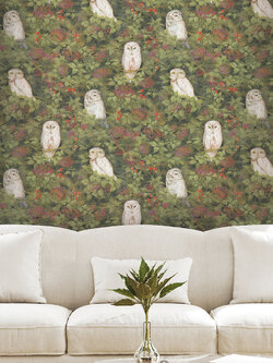 วอลเปเปอร์ลายใบไม้-นกฮก EPI-F82W