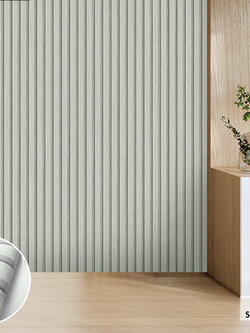 วอลเปเปอร์ลายไม้ระแนง สีขาวเทา FSK-J46