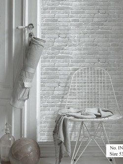 วอลเปเปอร์ ลายอิฐสีเทา No.INT-M90