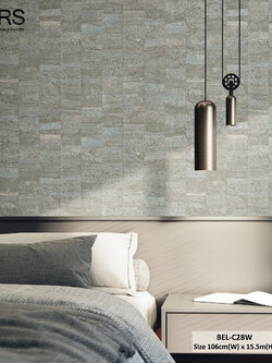 วอลเปเปอร์ลายหินอ่อน สีเขียวอมเทา BEL-C28W