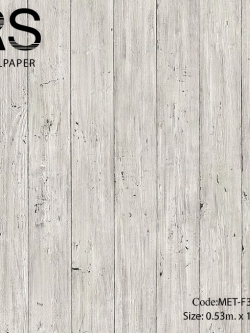 วอลเปเปอร์ลายไม้แผ่นแนวตั้งพื้นสีเทาขาวช่องห่าง 6.7ซม.