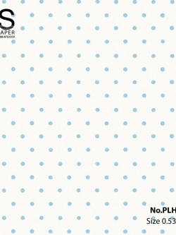 วอลเปเปอร์ ลายจุดสีฟ้า พื้นสีขาว No.PLH-D42