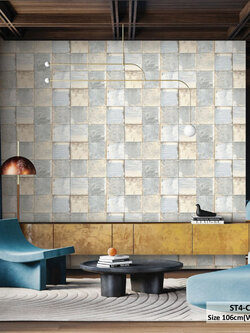 วอลเปเปอร์ลายหิน คอนกรีต สีเทาฟ้าปนน้ำตาล ST4-C01W