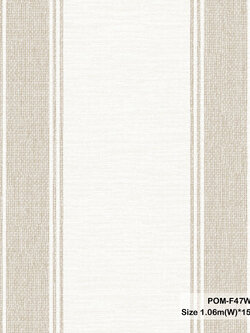 วอลเปเปอร์ลายทาง สีน้ำตาลอ่อนสลับสีน้ำตาล POM-F47W