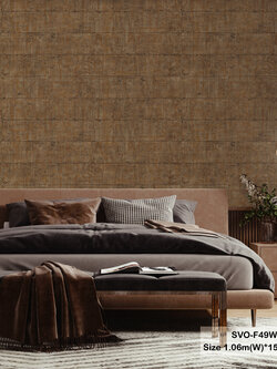 วอลเปเปอร์ลายคอนกรีต สีน้ำตาลปนทอง SVO-F49W