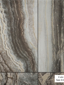 วอลเปเปอร์ลายแผ่นหินอ่อนโทนสีน้ำตาลเข้มแกมทอง LOF-B96