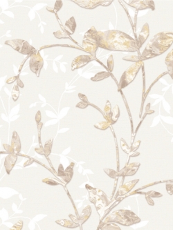 วอลเปเปอร์ลายใบไม้พื้นสีน้ำตาลอ่อน MCO-C46W