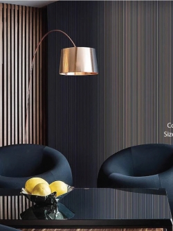 วอลเปเปอร์เทกเจอร์เส้นเรียบหรูสีน้ำเงินกับสีทองอ่อน MDT-F11