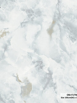 วอลเปเปอร์ลายหินอ่อน สีเทาอมฟ้าปนสีทอง OBJ-F17W