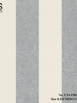 วอลเปเปอร์ติดผนัง ลายทางสีเงินเทาสลับสีครีม No.UNI-F98