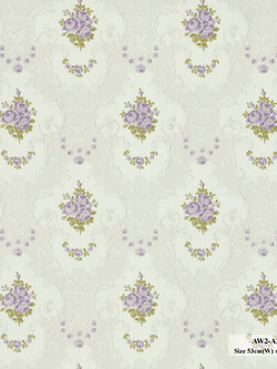 วอลเปเปอร์ลายดอกไม้วินเทจ สีม่วงพื้นสีขาว AW2-A28