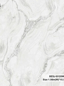 วอลเปเปอร์ลายหินอ่อน สีเทาอ่อน BESJ-B120W