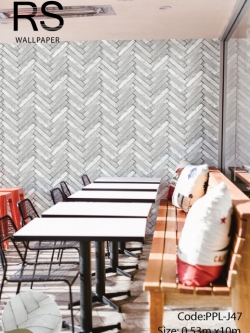 วอลเปเปอร์ลาย อิฐวางซ้อนขาว เทา PPL-J47