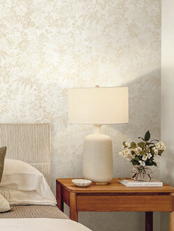 วอลเปเปอร์ลายดอกไม้ สีน้ำตาลทองพื้นสีครีม EPI-F24W