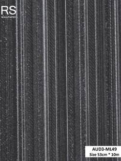 วอลเปเปอร์ ลายเส้นสีดำ พื้นดำเข้มปนกลิตเตอร์สีเงิน AUD3-ML49