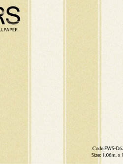 วอลเปเปอร์ลายทางสีครีมทองกับสีทองช่องห่าง 7.2 ซม. มีกลิตเตอร์ FWS-D62W