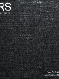 วอลเปเปอร์เทกเจอร์ผ้าพื้นโทนสีดำเงา PU-Q60
