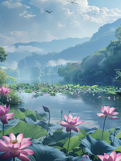 วอลเปเปอร์ภาพดอกบัว (สั่งผลิต)