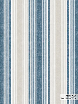 วอลเปเปอร์ ลายทางสีน้ำเงินสลับสีเทาอ่อน MOT-C26W