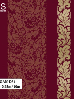 วอลเปเปอร์ลายใบไม้สลับลายเส้น GAN-D61