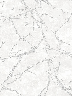 วอลเปเปอร์ลายหินอ่อนสีเทา แทรกเส้นสีเงิน PMI-C40W