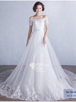 BR196 **พรีออเดอร์**ชุดแต่งงาน&ชุดเจ้าสาวแบบยาวสีขาวเกรดพรีเมี่ยม หรูหราน่ารัก สวยโดดเด่นไม่ซ้ำใคร