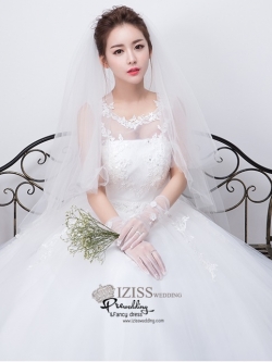 BR205 **พรีออเดอร์**ชุดแต่งงาน&ชุดเจ้าสาวแบบยาวสีขาวเกรดพรีเมี่ยม หรูหราน่ารัก สวยโดดเด่นไม่ซ้ำใคร