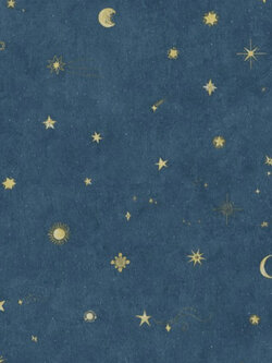 วอลเปเปอร์ลายดวงดาว สีทองพื้นสีน้ำเงิน VC-D166W