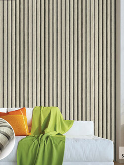 วอลเปเปอร์ลายไม้ระแนง สีน้ำตาลเทา FSK-J48