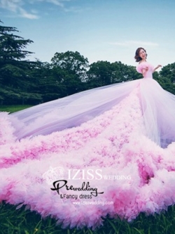 PW483 - **พรีออเดอร์** ชุดคู่ถ่ายพรีเวดดิ้ง (prewedding dress) & ชุดแต่งงานแฟนซี (Fancy wedding dress)ชายหญิง "ธีมสีชมพู-ฟ้า"