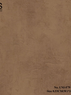 วอลเปเปอร์ติดผนัง ลายปูนเปลือย สีน้ำตาลอมส้ม No.UNI-F79