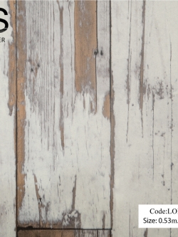 วอลเปเปอร์ลายแผ่นไม้เก่าโทนสีน้ำตาล LOF-B35