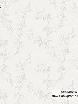 วอลเปอร์ลายดอกไม้สีครีม BESJ-B91W