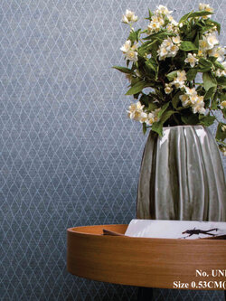 วอลเปเปอร์ติดผนัง สไตล์โมเดิร์น สีน้ำเงิน No.UNI-F42